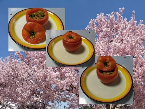 丸ごと(5)味の旬♪♪春トマトのオーブン焼きΨ